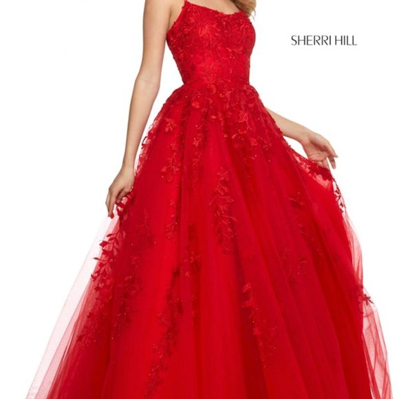 Sherri Hill, Ivory Ball Gown, Lace & Rhinestones - Picture 9 of 16